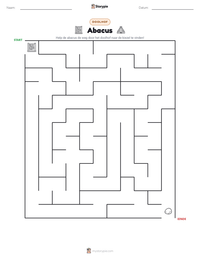 Abacus afdrukbare werkblad voorbeeld