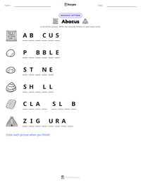Abacus printable worksheet preview