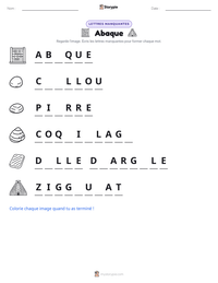 Aperçu de la feuille de travail imprimable Abaque
