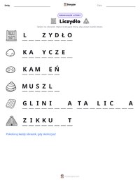 Podgląd drukowalnego arkusza ćwiczeń Liczydło