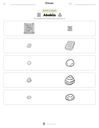 Abaküs yazdırılabilir çalışma sayfası önizlemesi