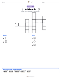 Arithmetic printable worksheet preview