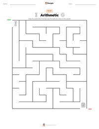 Arithmetic printable worksheet preview