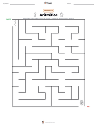Vista previa de la hoja de trabajo imprimible de Aritmética