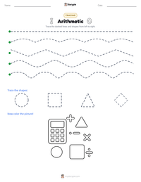 Arithmetic printable worksheet preview