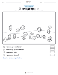 Ishango Bone printable worksheet preview