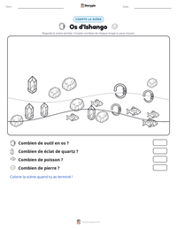 Aperçu de la feuille de travail imprimable Os d'Ishango