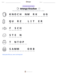 Ishango-Knochen druckbare Arbeitsblatt Vorschau