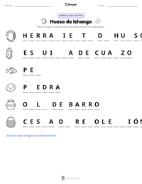 Vista previa de la hoja de trabajo imprimible de Hueso de Ishango