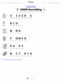 CRISPR Gene Editing printable worksheet preview