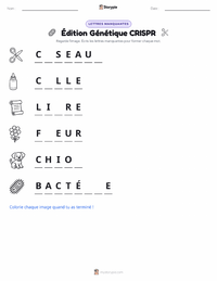Aperçu de la feuille de travail imprimable Édition Génique CRISPR