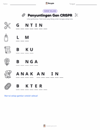 Prabaca lembar kerja cetak Penyuntingan Gen CRISPR