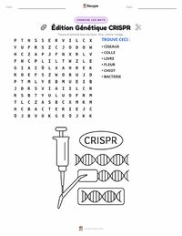 Aperçu de la feuille de travail imprimable Édition Génique CRISPR