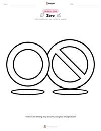 Zero coloring page for kids