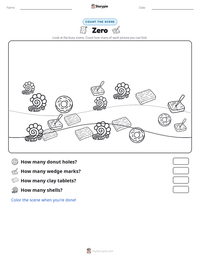 Zero printable worksheet preview