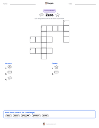 Zero printable worksheet preview