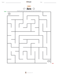 Zero printable worksheet preview