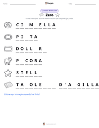 Anteprima della scheda stampabile di Zero