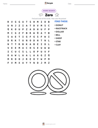 Zero printable worksheet preview