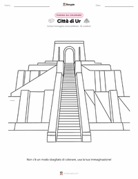 Pagina da colorare di Città di Ur per bambini