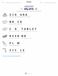 City of Ur printable worksheet preview