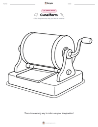 Cuneiform coloring page for kids