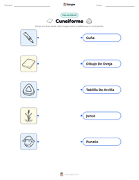 Hoja de trabajo imprimible de Cuneiforme para niños