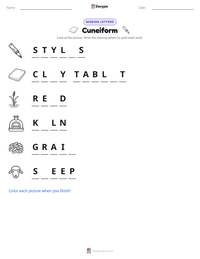 Cuneiform printable worksheet preview