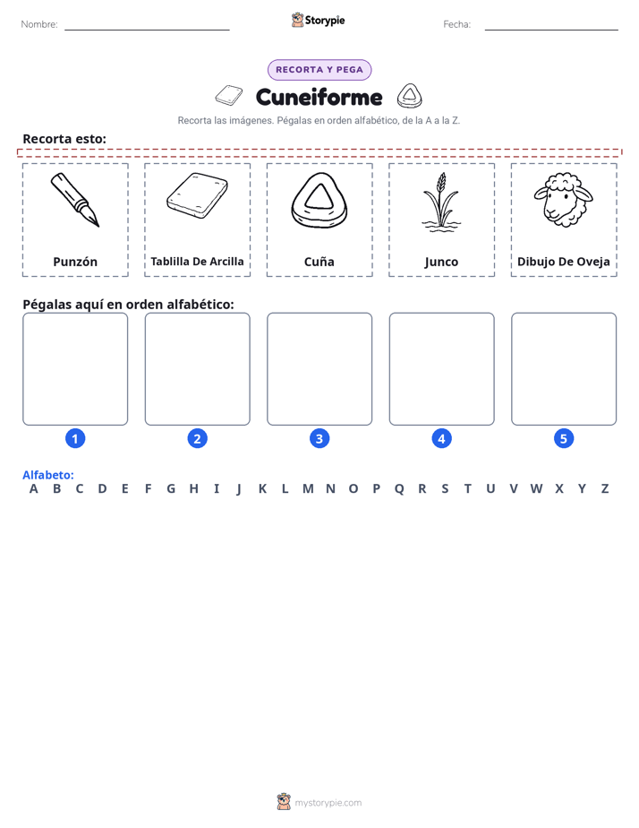 Cortar y Pegar el Alfabeto