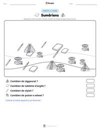 Aperçu de la feuille de travail imprimable Sumériens