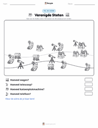 Verenigde Staten van Amerika afdrukbare werkblad voorbeeld