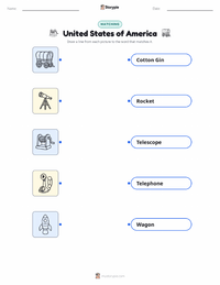 United States of America printable worksheet preview