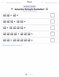 Amerika Birleşik Devletleri yazdırılabilir çalışma sayfası önizlemesi
