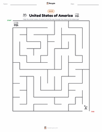 United States of America printable worksheet preview