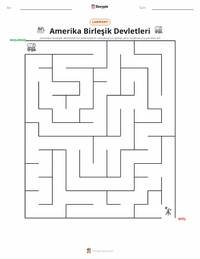 Amerika Birleşik Devletleri yazdırılabilir çalışma sayfası önizlemesi