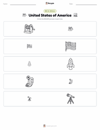 United States of America printable worksheet preview