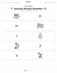Amerika Birleşik Devletleri yazdırılabilir çalışma sayfası önizlemesi