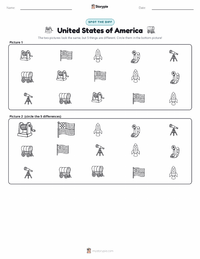 United States of America printable worksheet preview