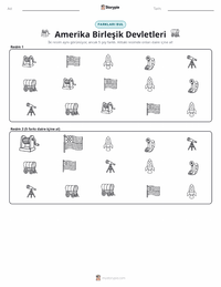 Amerika Birleşik Devletleri yazdırılabilir çalışma sayfası önizlemesi