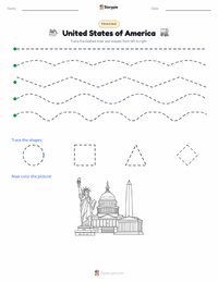 United States of America printable worksheet preview