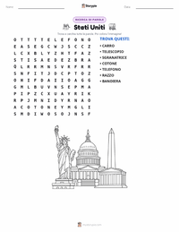 Anteprima della scheda stampabile di Stati Uniti d'America