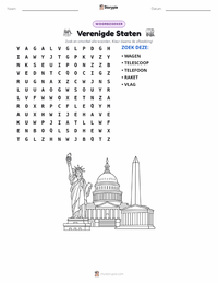 Verenigde Staten van Amerika afdrukbare werkblad voorbeeld