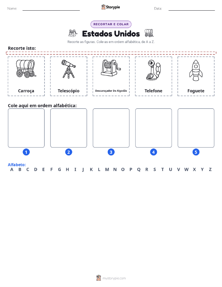 Recortar & Colar Alfabeto
