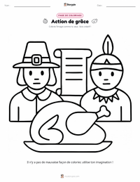 Aperçu de la feuille de travail imprimable Thanksgiving (fête)