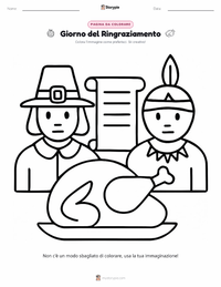 Pagina da colorare di Giorno del Ringraziamento (festività) per bambini