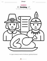 Thanksgiving (feestdag) kleurplaat voor kinderen