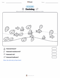Thanksgiving (feestdag) afdrukbare werkblad voorbeeld