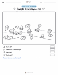 Podgląd drukowalnego arkusza ćwiczeń Święto Dziękczynienia (święto)