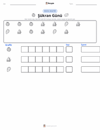 Şükran Günü (bayram) yazdırılabilir çalışma sayfası önizlemesi