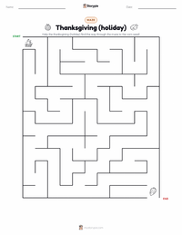 Thanksgiving (holiday) printable worksheet preview